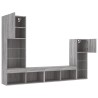 Unités murales TV avec LED 4 pcs gris sonoma bois d'ingénierie 