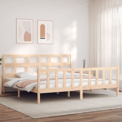 Cadre de lit sans matelas bois massif de pin 