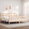 Cadre de lit sans matelas bois massif de pin 