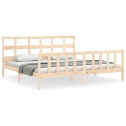 Cadre de lit sans matelas bois massif de pin 
