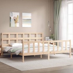 Cadre de lit sans matelas bois massif de pin 