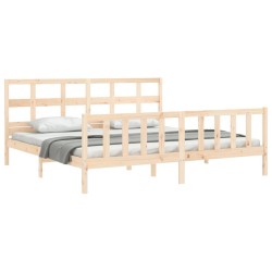 Cadre de lit sans matelas bois massif de pin 