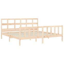 Cadre de lit sans matelas bois massif de pin 