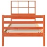 Lit bibliothèque sans matelas cire marron 100x200cm bois massif 