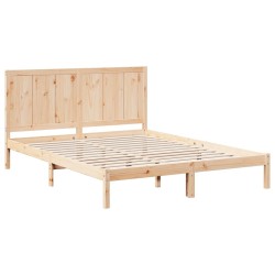 Cadre de lit extra long sans matelas 140x220 cm bois massif 