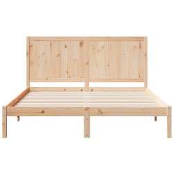 Cadre de lit extra long sans matelas 140x220 cm bois massif 