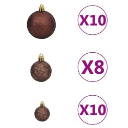 Arbre de Noël artificiel pré-éclairé et boules 300 cm blanc 