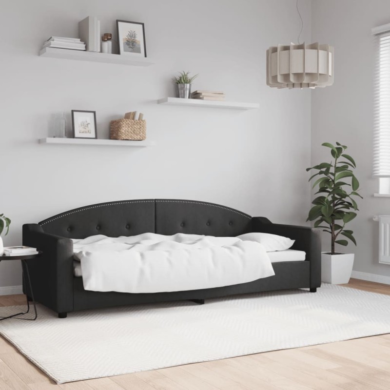Lit de repos sans matelas noir 80x200 cm tissu 