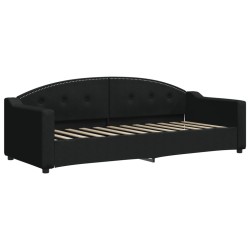 Lit de repos sans matelas noir 80x200 cm tissu 