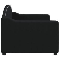 Lit de repos sans matelas noir 80x200 cm tissu 