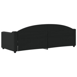 Lit de repos sans matelas noir 80x200 cm tissu 