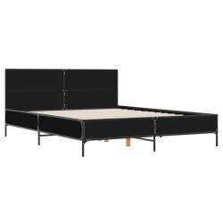 Cadre de lit sans matelas noir 150x200 cm 