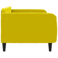 Lit de repos sans matelas jaune 100x200 cm velours 