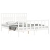 Cadre de lit sans matelas blanc bois de pin massif 