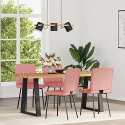 Chaises à manger lot de 4 rose similicuir 