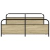 Cadre de lit en métal sans matelas chêne sonoma 200x200 cm 