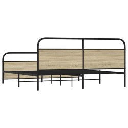 Cadre de lit en métal sans matelas chêne sonoma 200x200 cm 