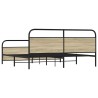 Cadre de lit en métal sans matelas chêne sonoma 200x200 cm 