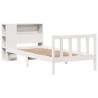 Lit bibliothèque sans matelas blanc 75x190cm bois de pin massif 