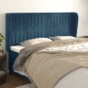 Tête de lit avec oreilles Bleu foncé 163x23x118/128 cm Velours 