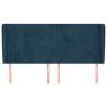 Tête de lit avec oreilles Bleu foncé 163x23x118/128 cm Velours 