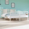Cadre de lit sans matelas blanc 135x190 cm bois de pin massif 