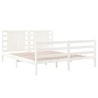Cadre de lit sans matelas blanc 135x190 cm bois de pin massif 