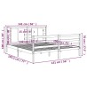 Cadre de lit sans matelas blanc 135x190 cm bois de pin massif 