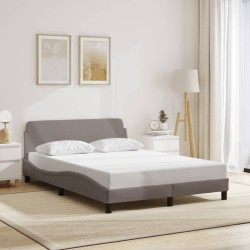 Cadre de lit sans matelas taupe 120x200 cm tissu 