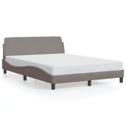 Cadre de lit sans matelas taupe 120x200 cm tissu 