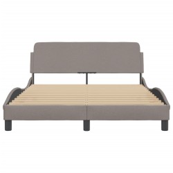 Cadre de lit sans matelas taupe 120x200 cm tissu 