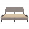 Cadre de lit sans matelas taupe 120x200 cm tissu 