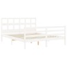 Cadre de lit sans matelas blanc bois de pin massif 