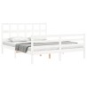 Cadre de lit sans matelas blanc bois de pin massif 