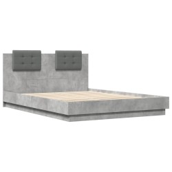 Cadre de lit sans matelas gris béton 120x200 cm 