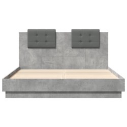 Cadre de lit sans matelas gris béton 120x200 cm 