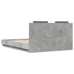 Cadre de lit sans matelas gris béton 120x200 cm 