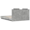 Cadre de lit sans matelas gris béton 120x200 cm 
