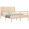 Cadre de lit sans matelas 140x190 cm bois massif 