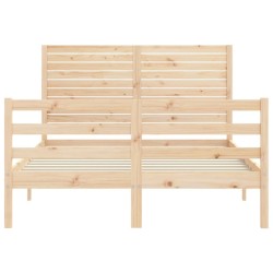 Cadre de lit sans matelas 140x190 cm bois massif 