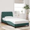 Cadre de lit avec LED sans matelas vert foncé 100x200cm velours 