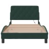 Cadre de lit avec LED sans matelas vert foncé 100x200cm velours 