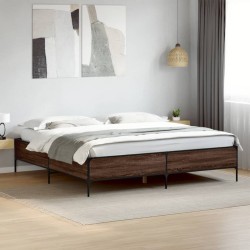 Cadre de lit sans matelas chêne marron 200x200 cm 