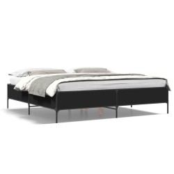Cadre de lit sans matelas noir 200x200 cm 