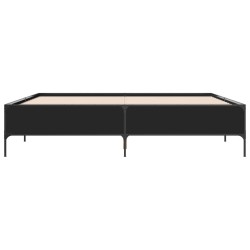 Cadre de lit sans matelas noir 200x200 cm 