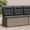 Banc inclinable de jardin avec coussins gris résine tressée 