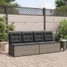 Banc inclinable de jardin avec coussins gris résine tressée 