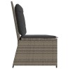 Banc inclinable de jardin avec coussins gris résine tressée 