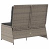 Banc inclinable de jardin avec coussins gris résine tressée 