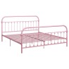 Cadre de lit sans matelas rose métal 180x200 cm 